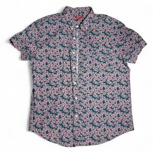 Arizona Jeans Co. Men's Vintage floral button up pink green Shirt